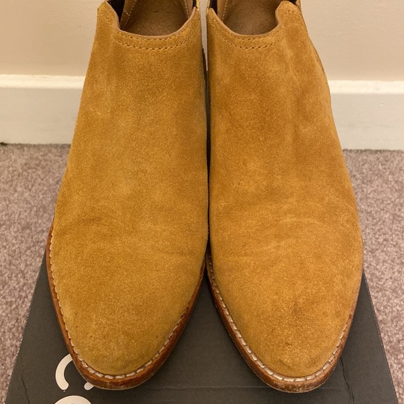 Alexander Wang Kori Suede Lift-Heel ankle Bootie Boots in Sahara Tan Brown 36 6 - Picture 4 of 14